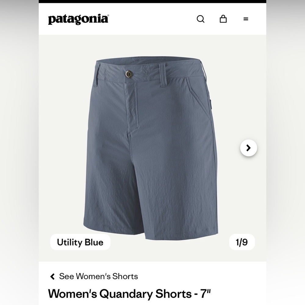 Patagonia Women’s Flat Front Shorts in Utility Blue